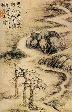 シタオ シタオ Painting - 1693 年冬の下尾渓 古い中国の墨